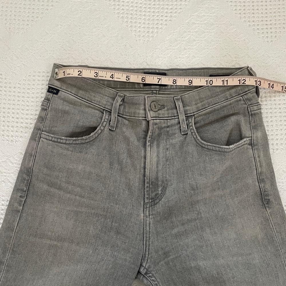Citizens of Humanity Drew Fray High Rise Flare Crop Ankle Size 26 Ash Gray - Picture 4 of 13